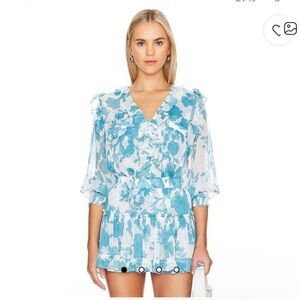 Misa Turquoise Flora Skirt & Top Set Small